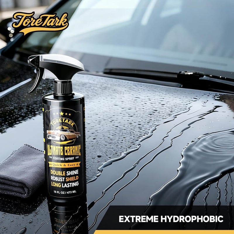toretark Store Real Ceramic Coating for Cars Polish (32 Fl Oz), Unmatched Shine Car Wax Coating Spray, No Pungent Smell, Quick Detailer Spray Wax, Lasts 50+ Washes Car Paint Sealant - Image 3